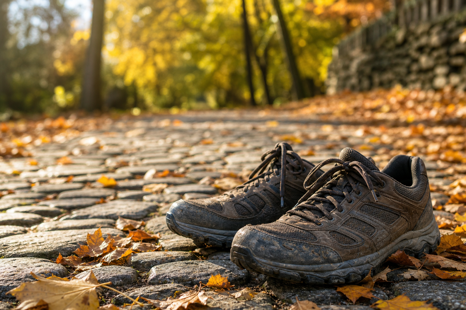 Walking Shoes in Urban Street Scene