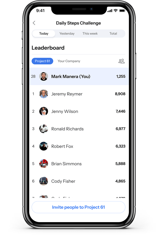Daily steps leaderboard (3) iphone screen
